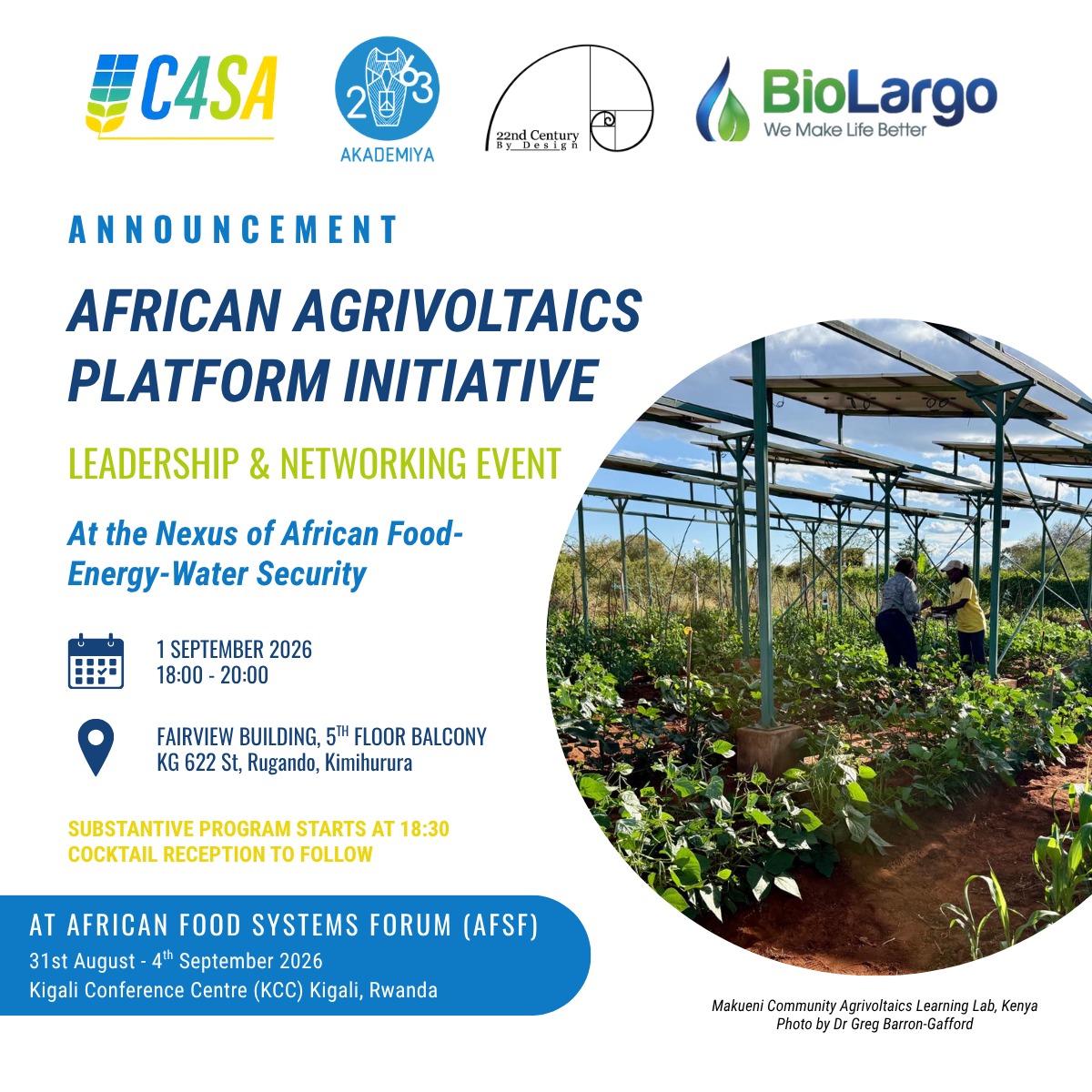 Introducing the African Agrivoltaics Platform Initiative, Kigali, 1 September 2026